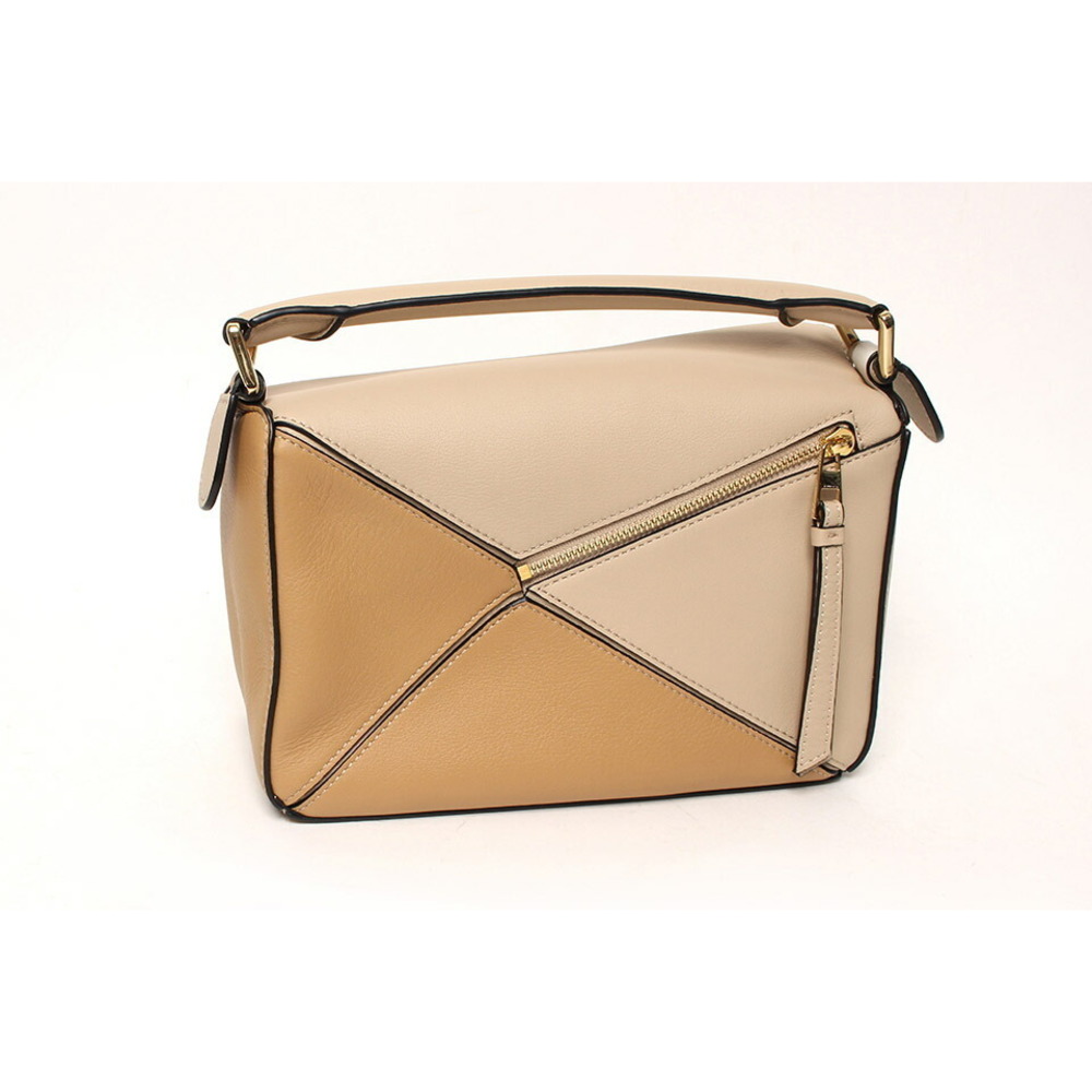Loewe Puzzle Bag Small Shoulder Bag Leather Tricolor Beige White Brown - Picture 6 of 6